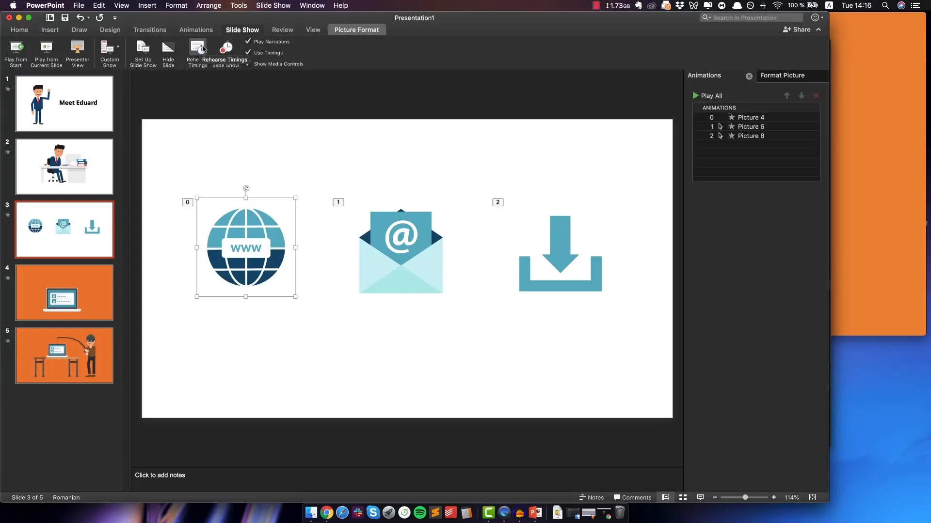 Rehearsing slide timings in PowerPoint