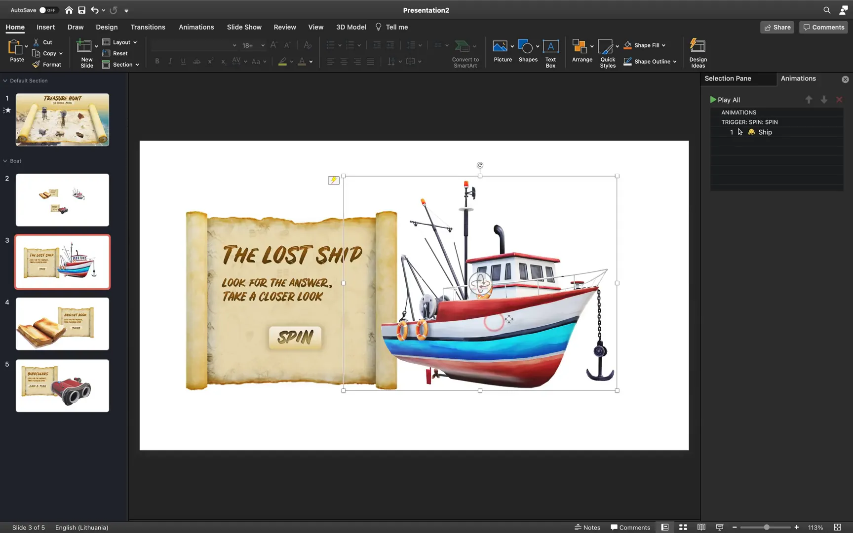 Custom slide zoom covers created from 3D model images