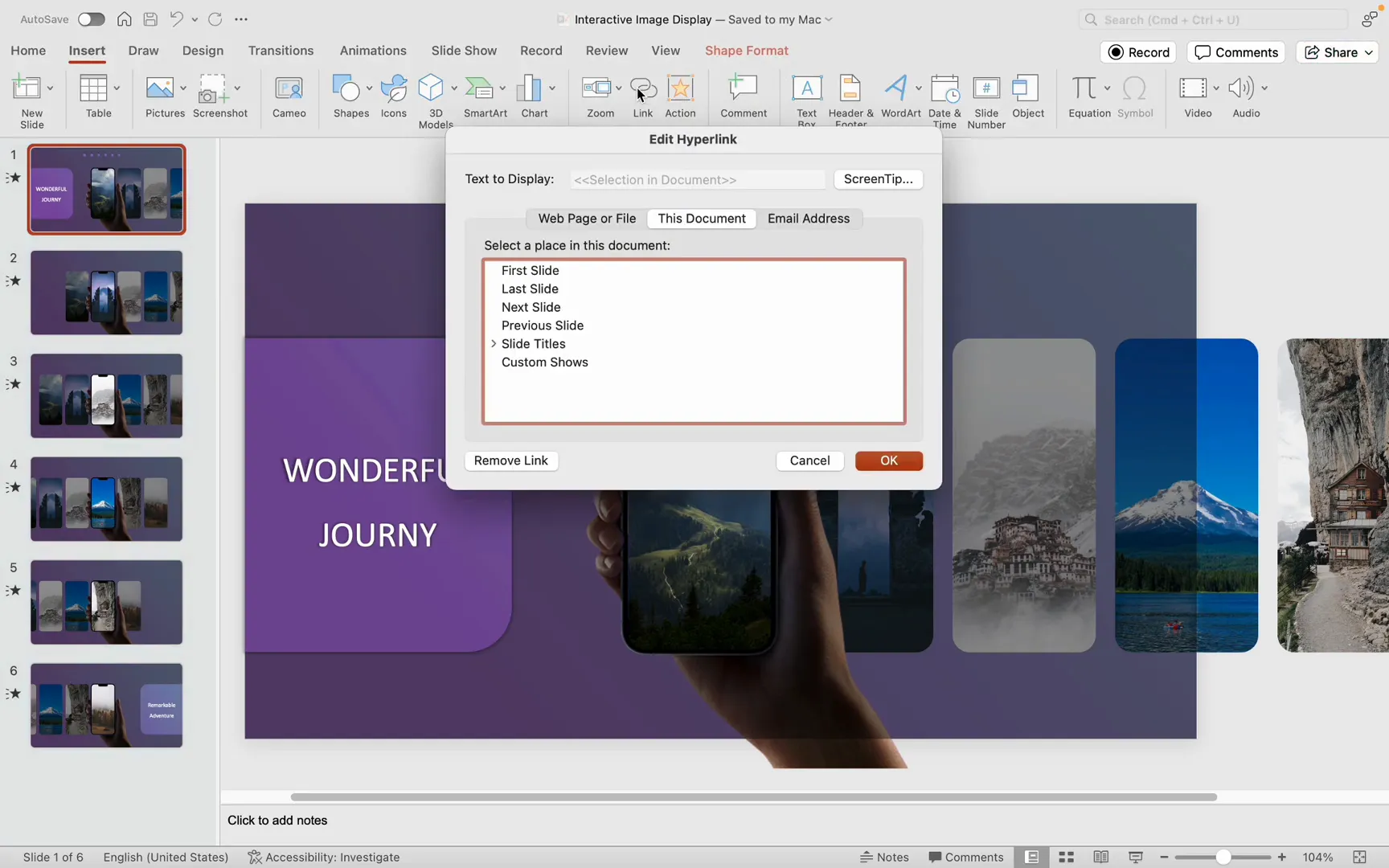 Setting slide links to navigation buttons