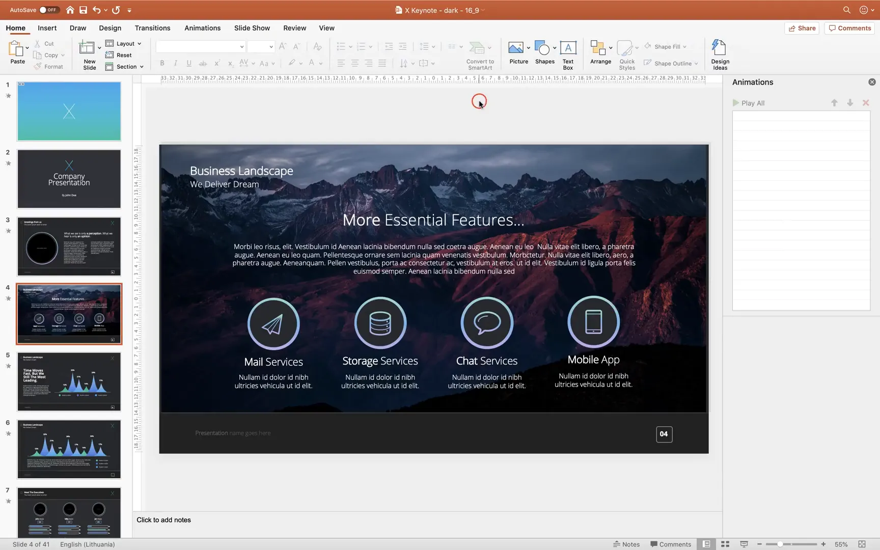 Inserting a mountain photo into image placeholder and sending it to back