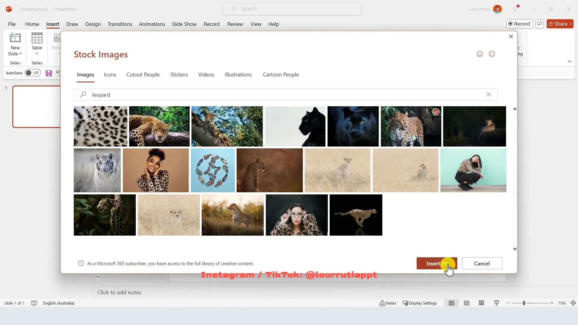 Selecting 16:9 aspect ratio for image crop in PowerPoint