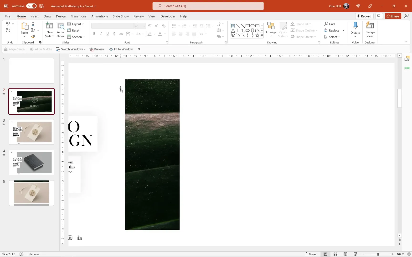 Left white bar masking photo during scroll-in animation
