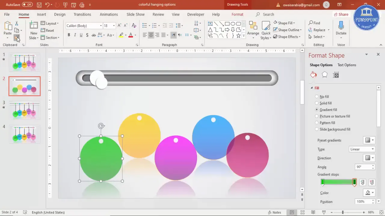 Adding hanging thread and knots to oval shapes