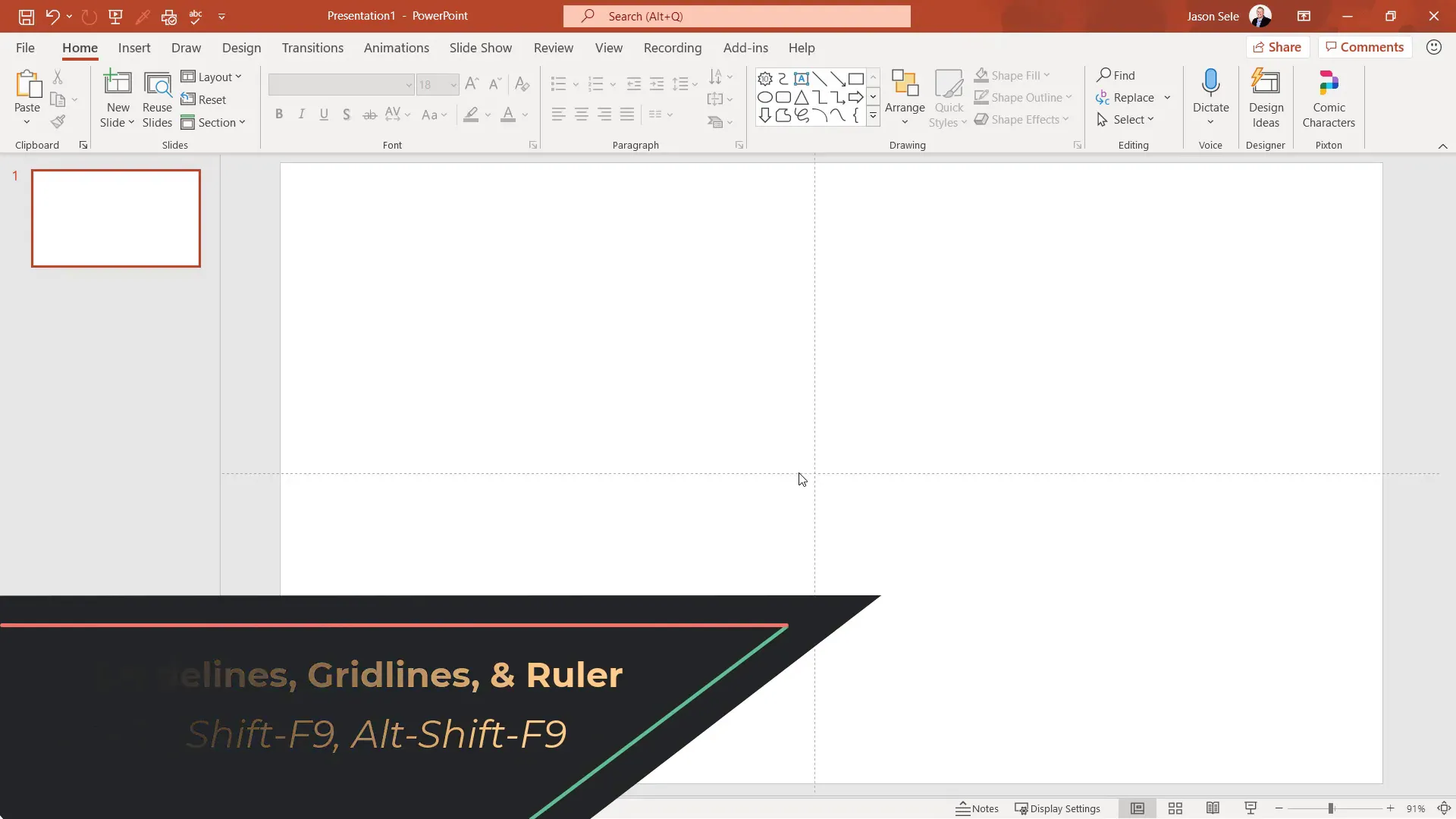 Using guidelines, gridlines, and ruler in PowerPoint