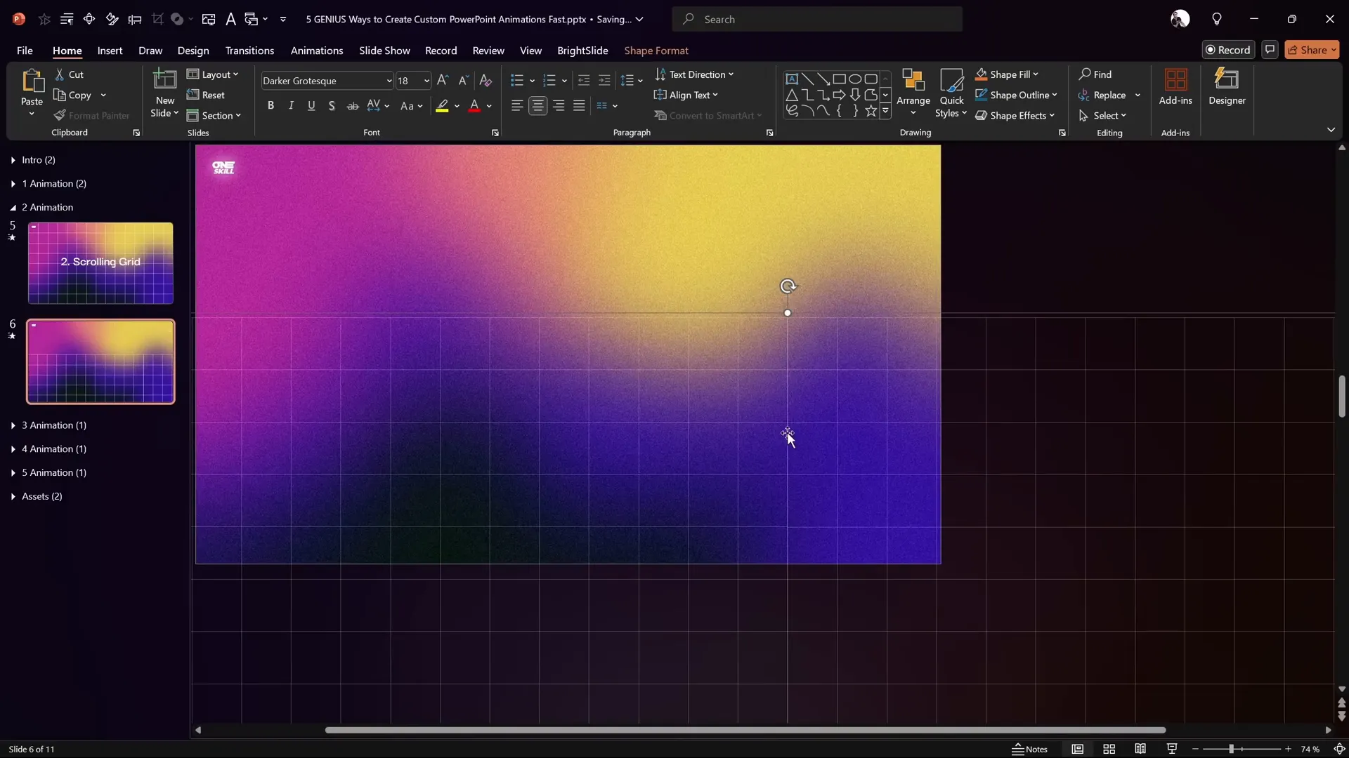 Formatted grid with transparent fill and thin lines