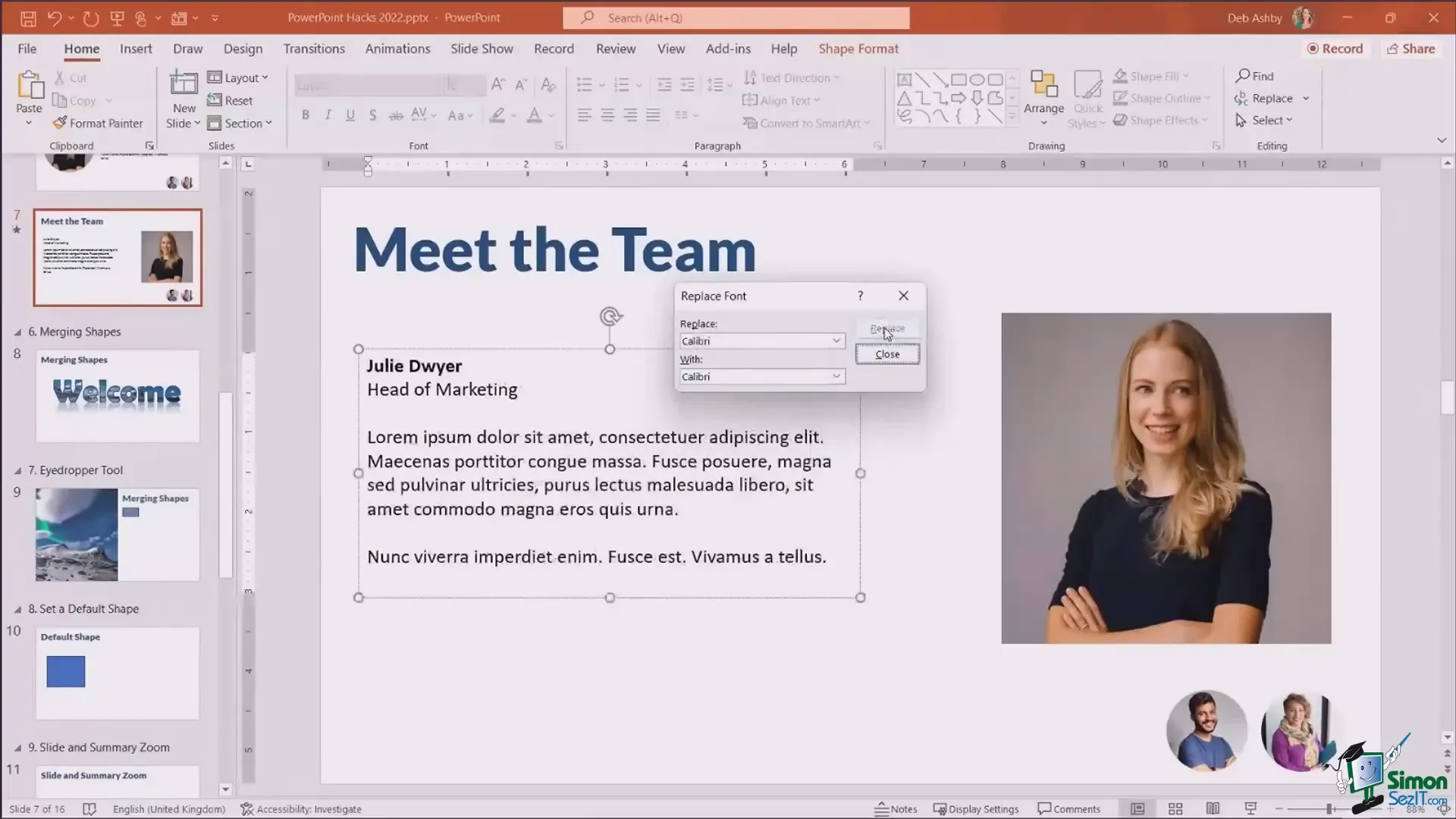 Using Replace Fonts feature to change fonts globally