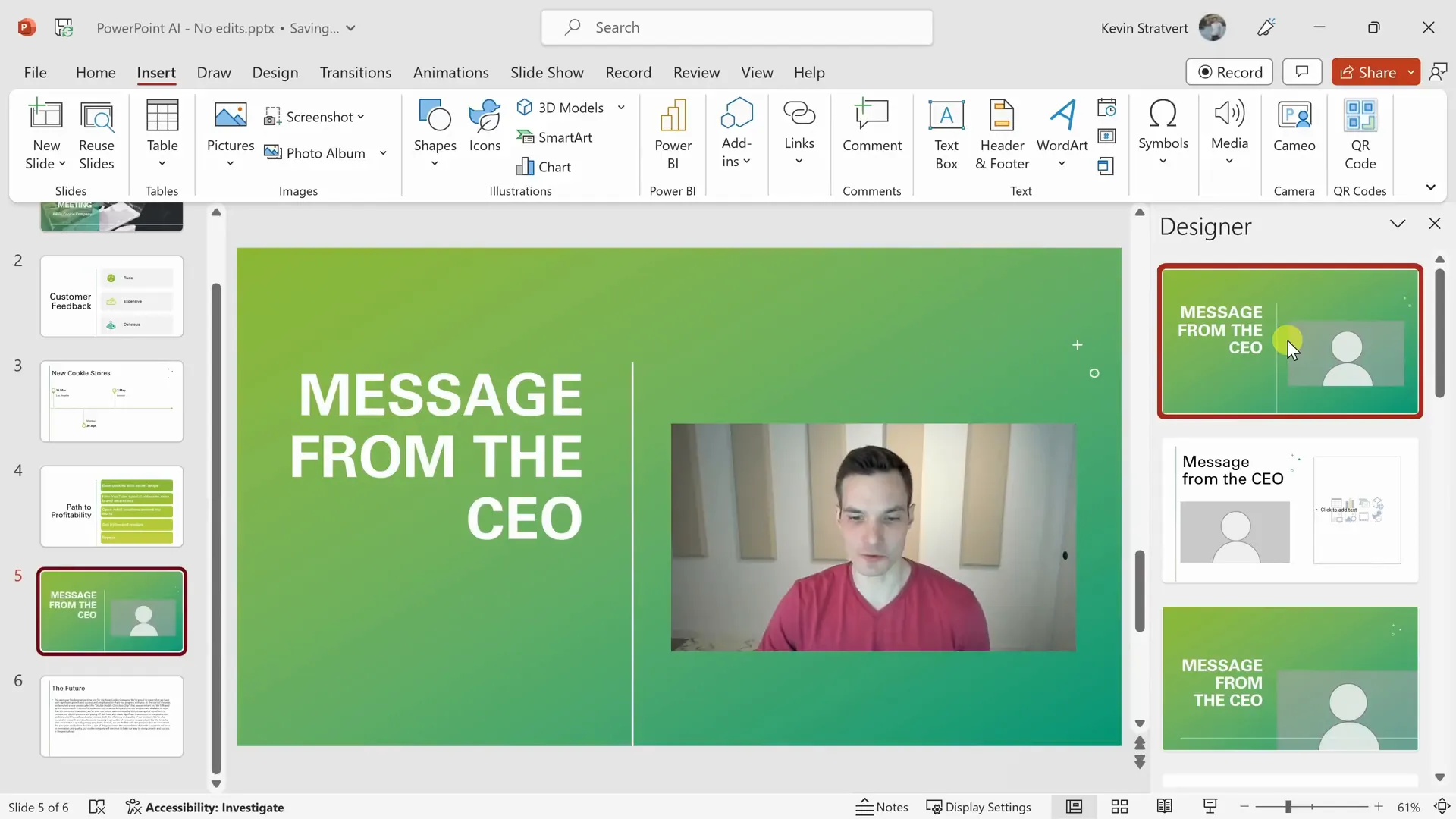 Designer layouts featuring live Cameo video