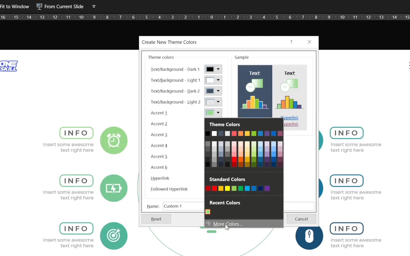 Adding custom hex color codes to PowerPoint theme colors