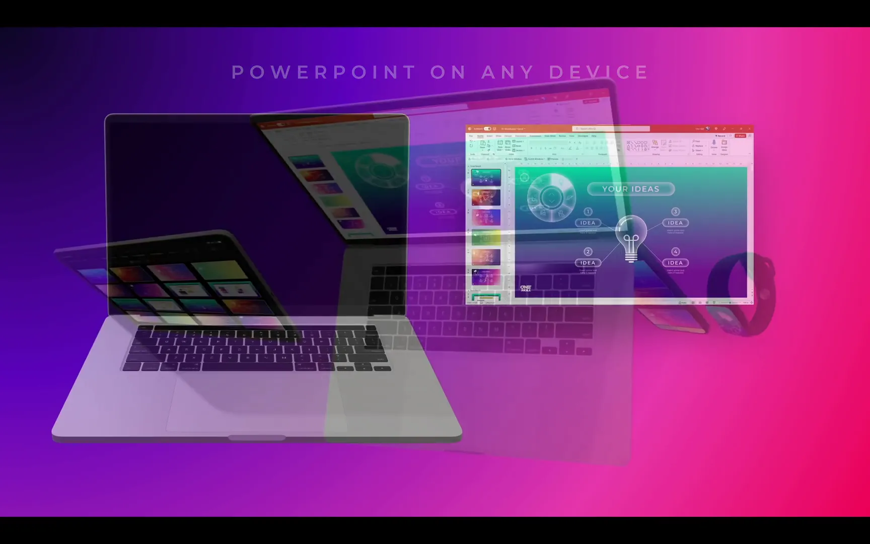 3D laptop model in PowerPoint with black screen
