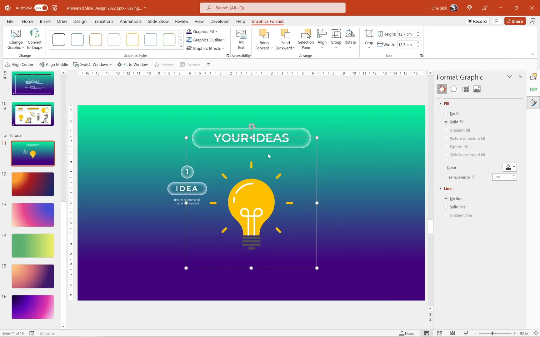 Editing and styling the light bulb illustration