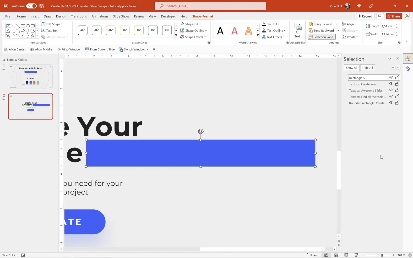 Creating text mask with rectangles over the word slides