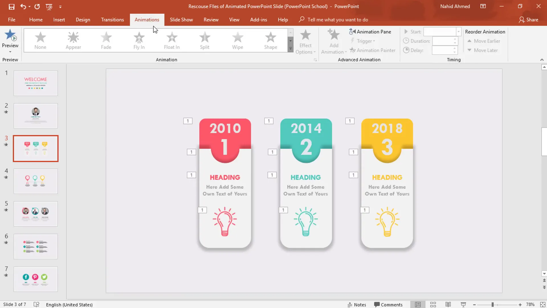 Copying and pasting animated content between slides