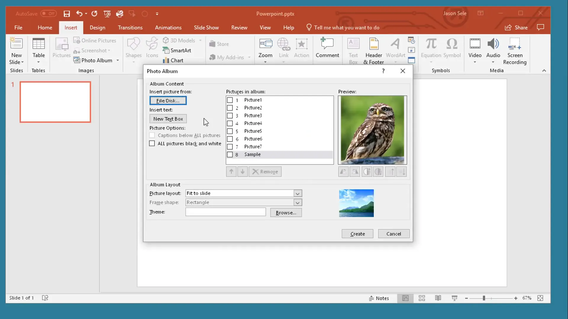 Creating a Photo Album slideshow in PowerPoint