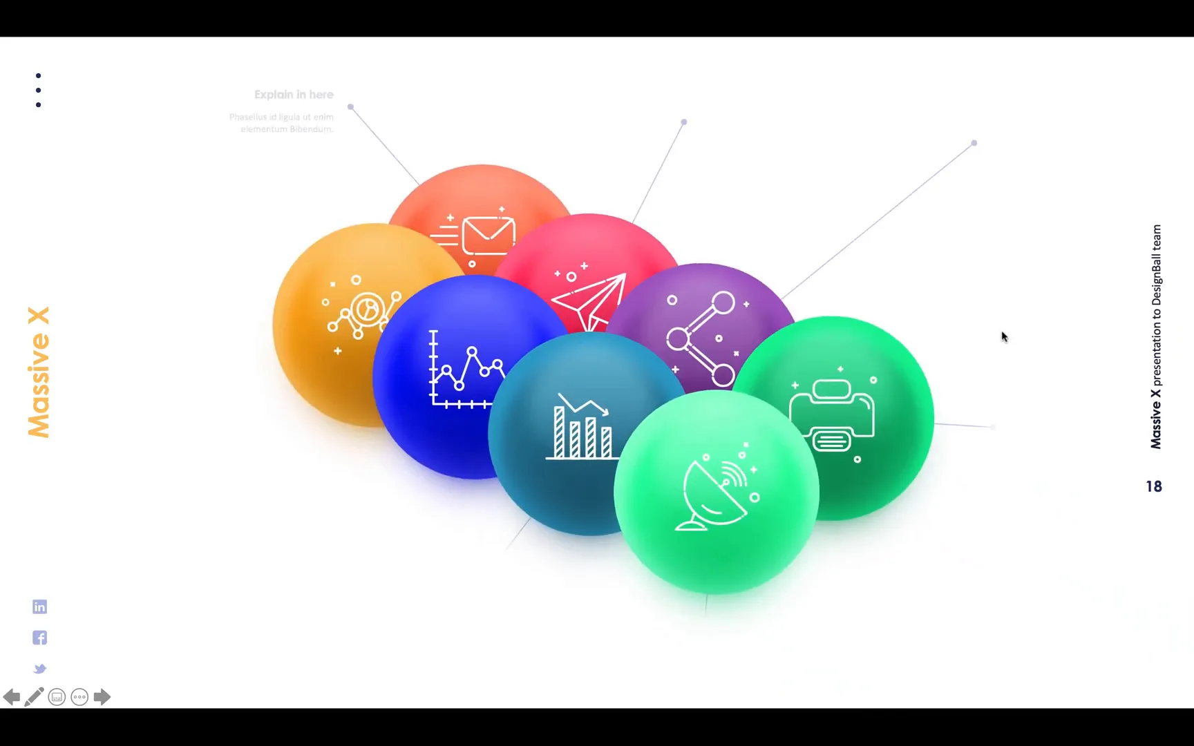 3D spheres animation in Massive X template