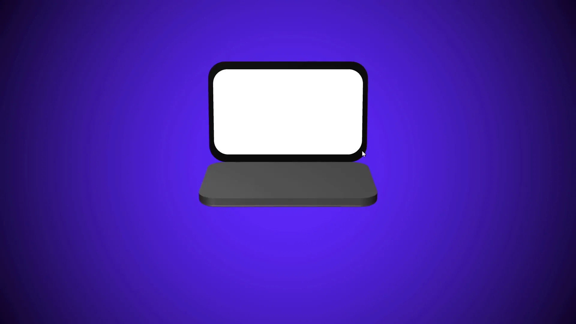 Morph transition applied to laptop opening animation