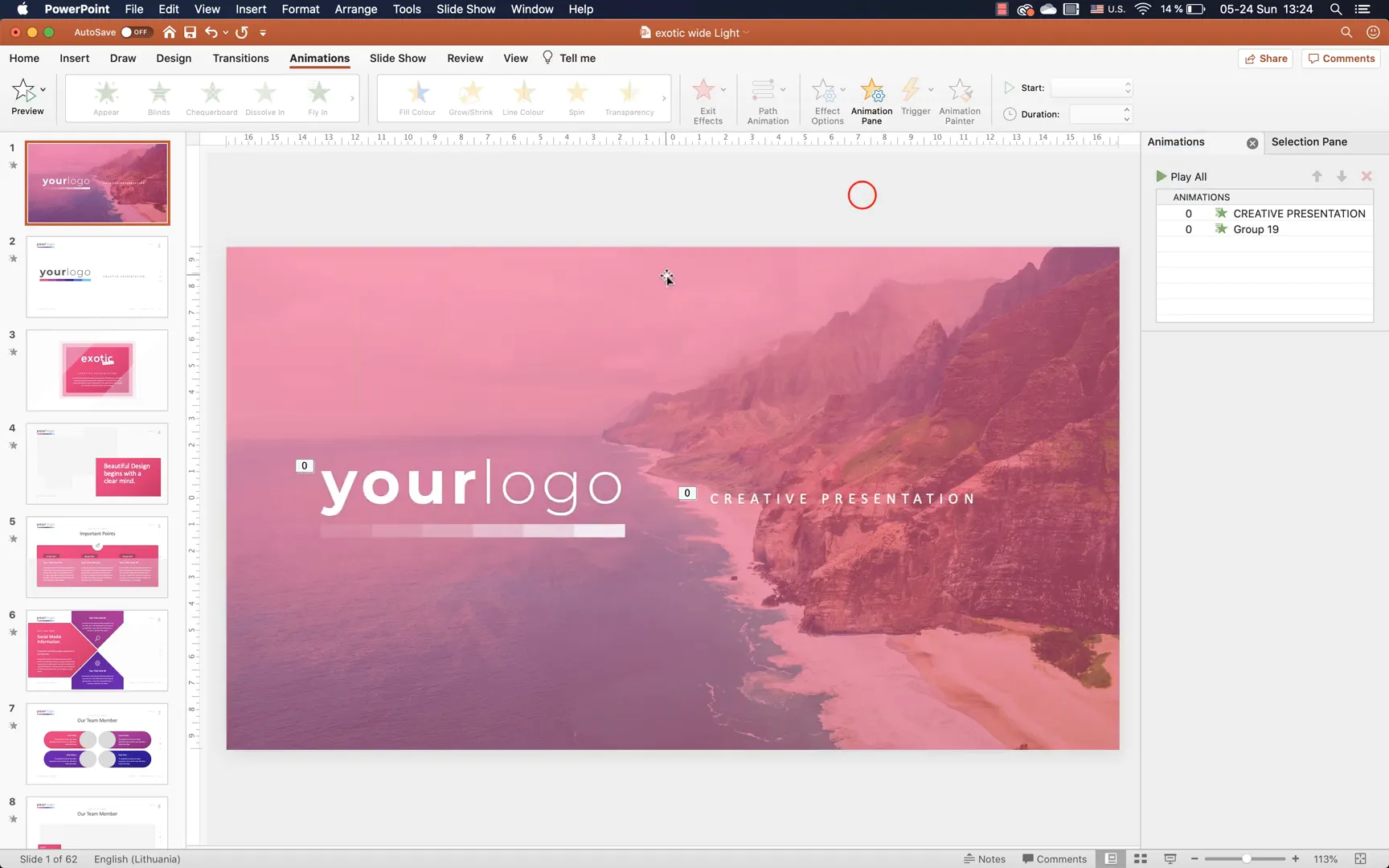 Adjusting object layering using Selection Pane