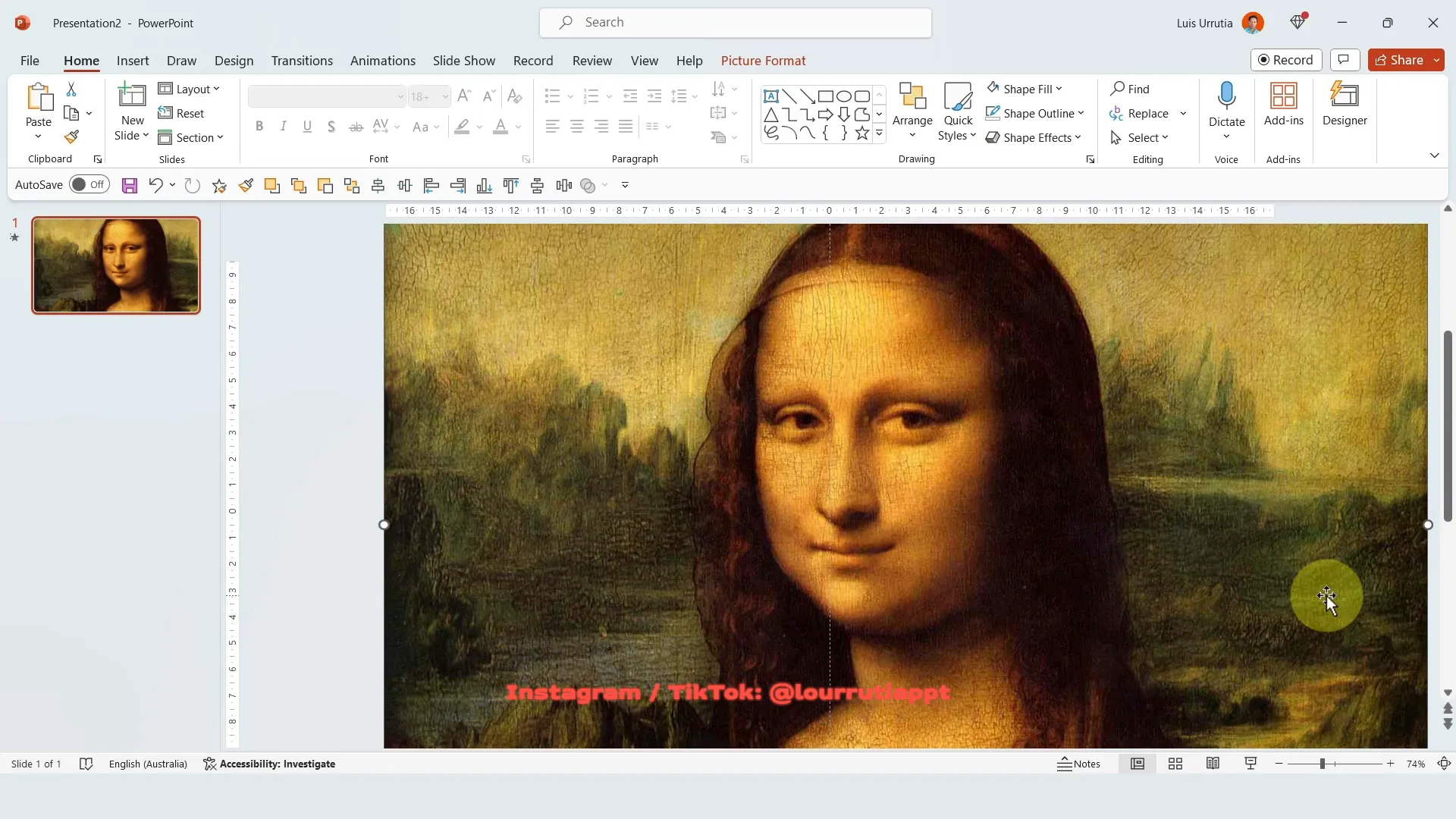 Adding and aligning image behind text shape