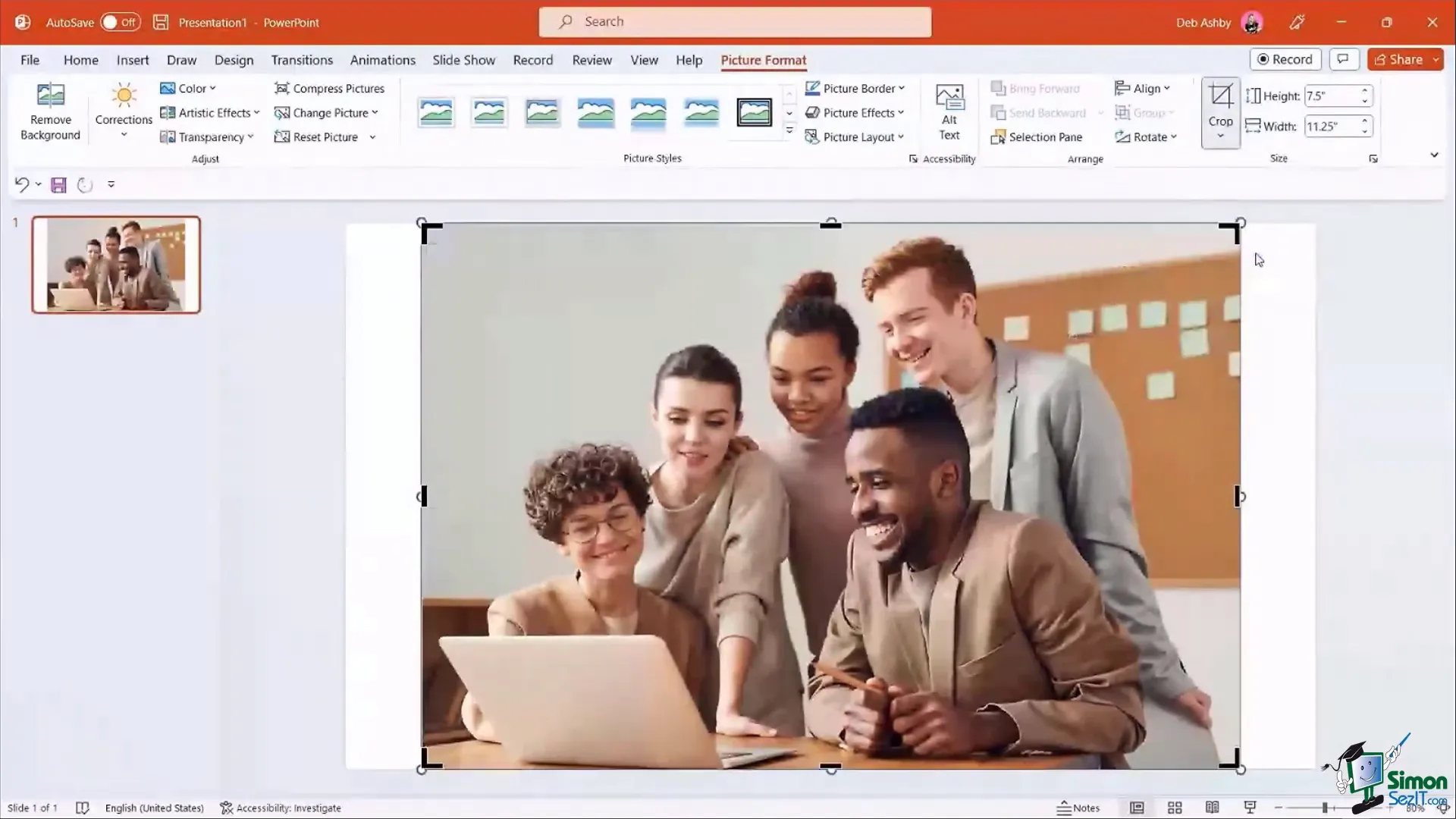 Using crop and fill to resize background image in PowerPoint