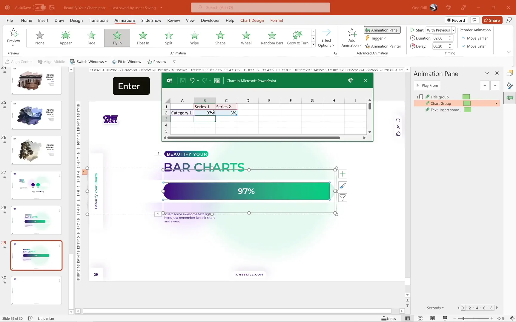 Testing editable data and animations on bar chart