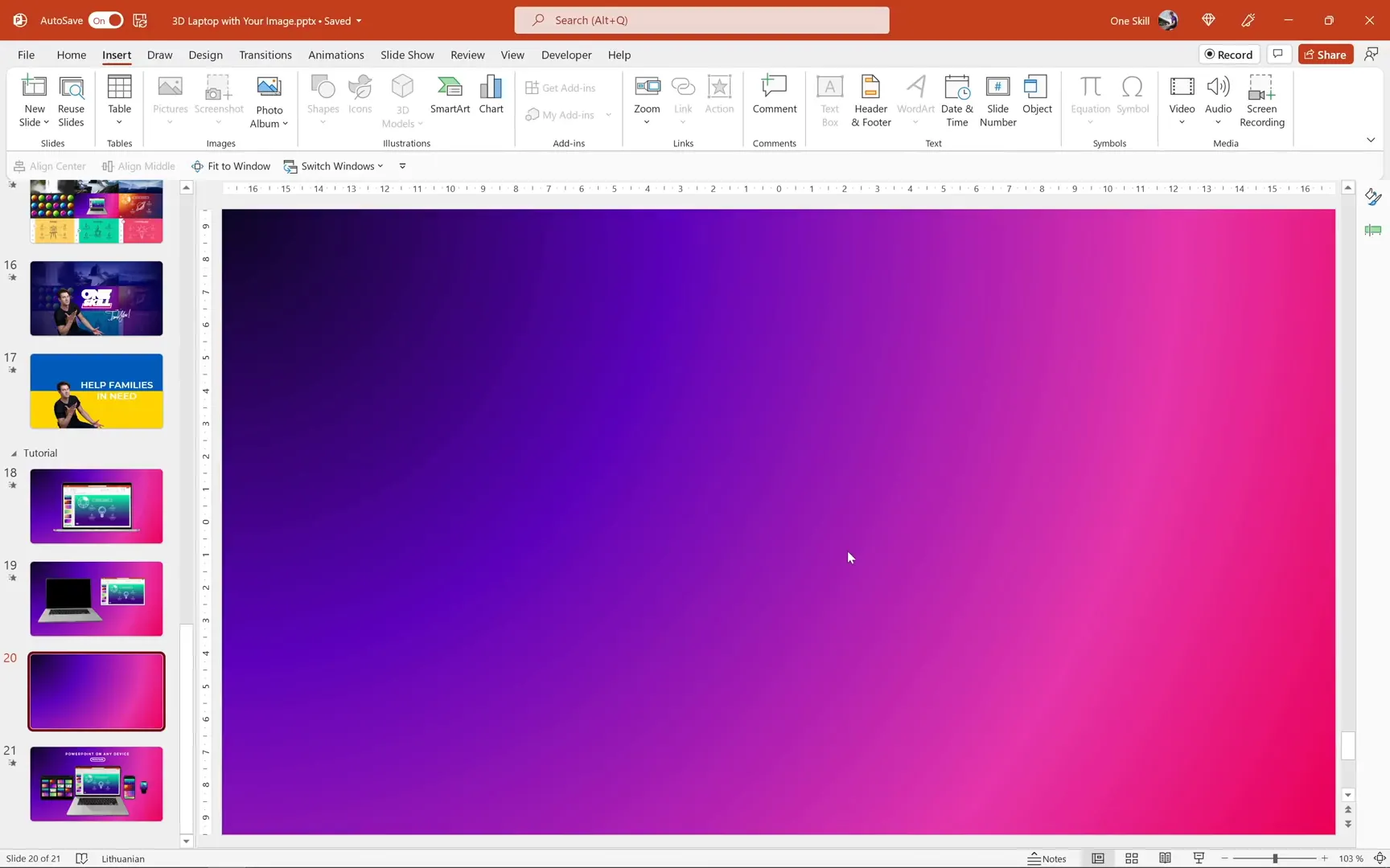 Inserting custom 3D laptop model into PowerPoint