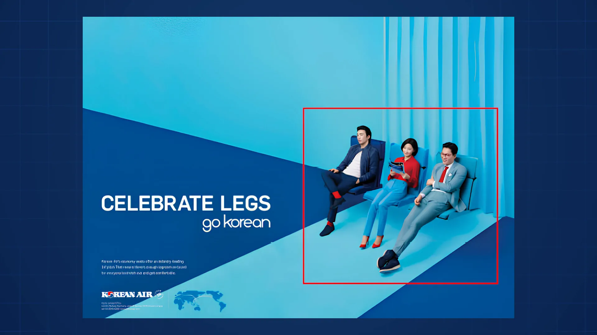 Korean Air ad showing use of proximity to link text and images