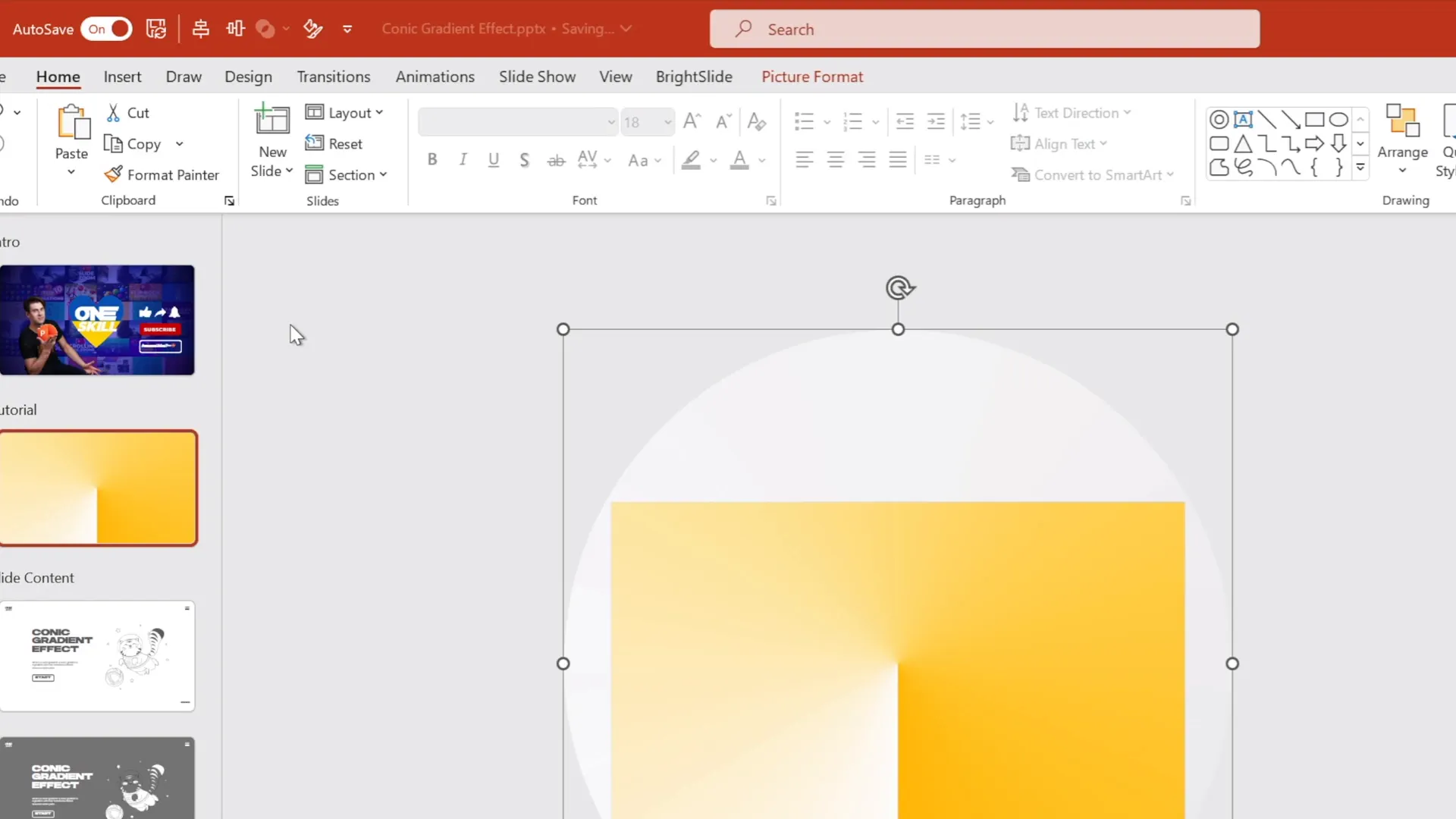 Cropping the gradient image to a circle shape for full coverage during spin animation