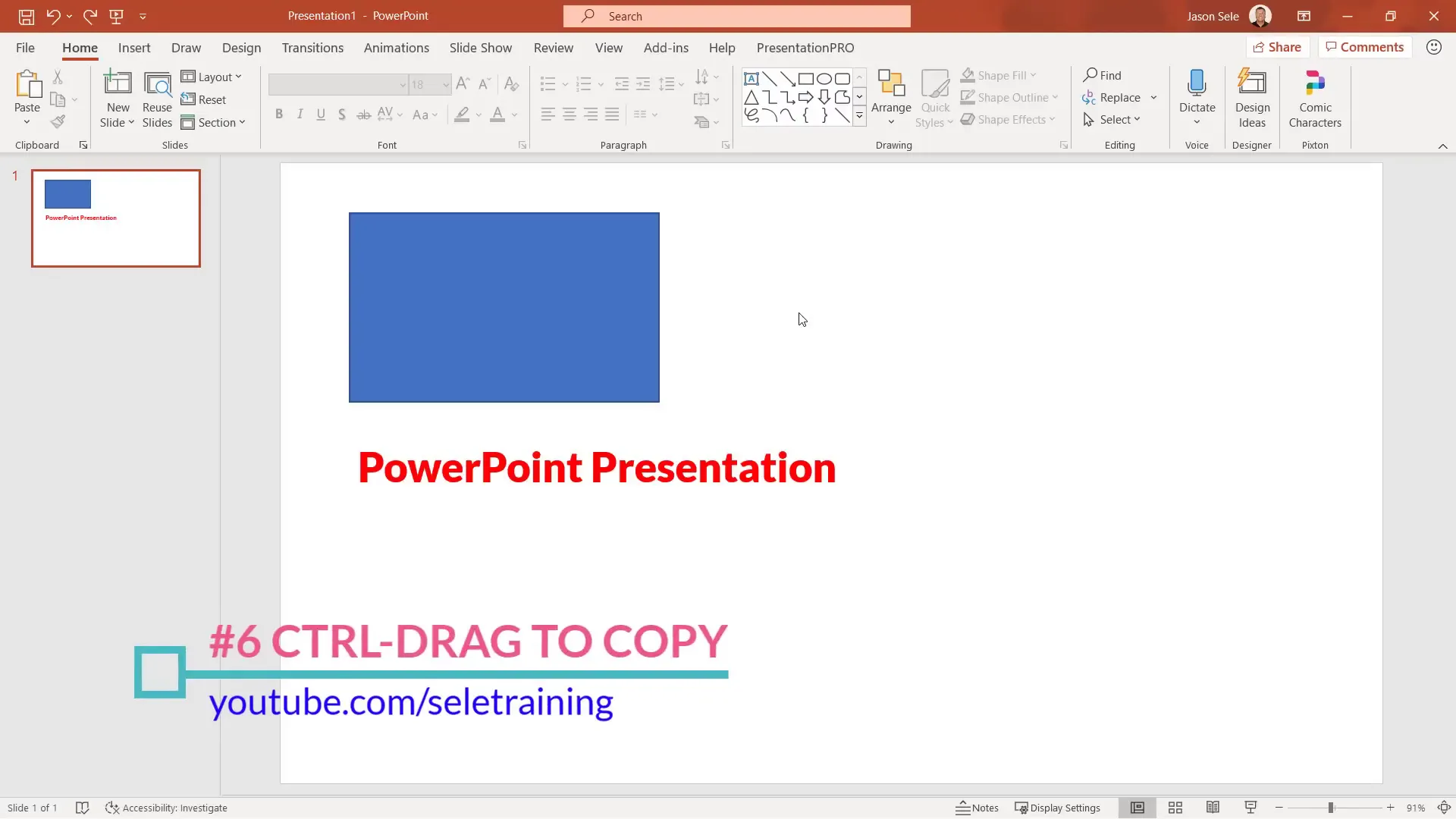 Ctrl + drag to copy objects in PowerPoint