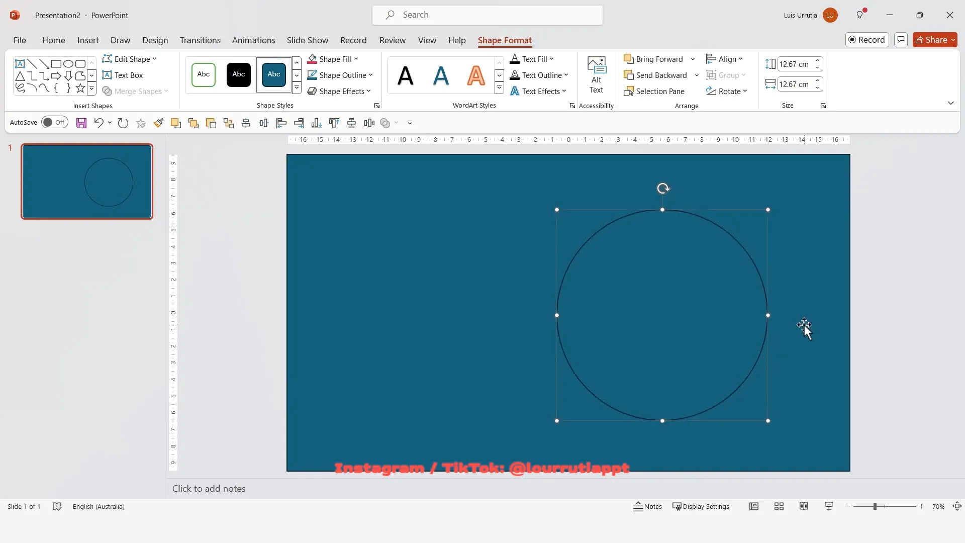 Inserting rectangle and circle shapes in PowerPoint