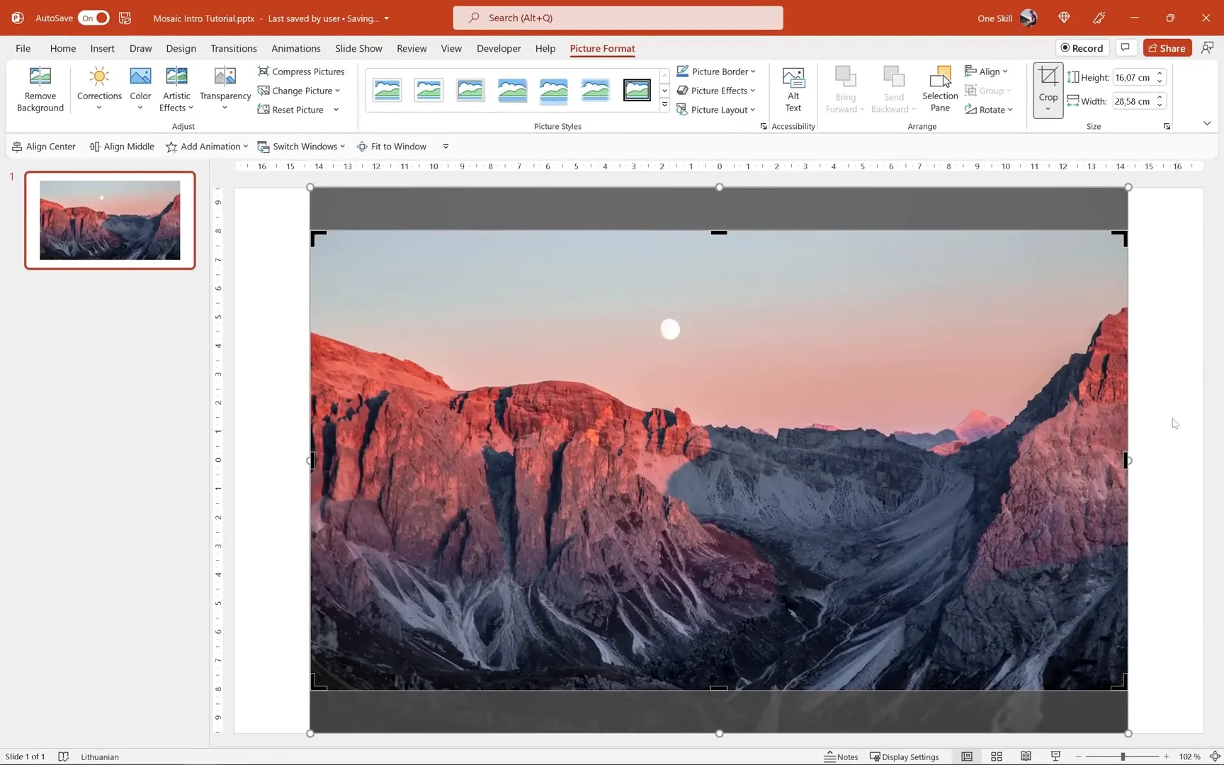 Cropping and resizing image to cover slide