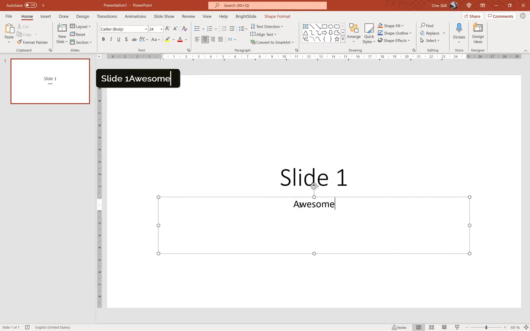 Inserting and editing text on PowerPoint slides