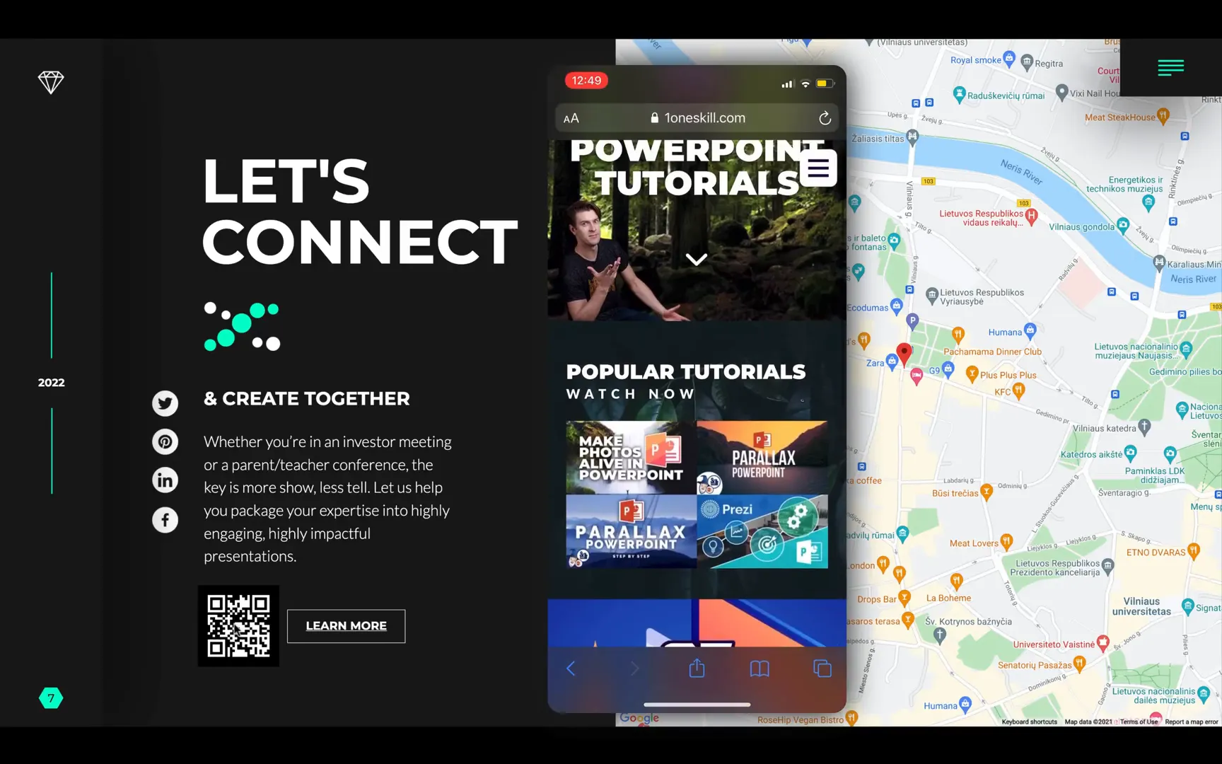 Drop down menu with slide navigation options