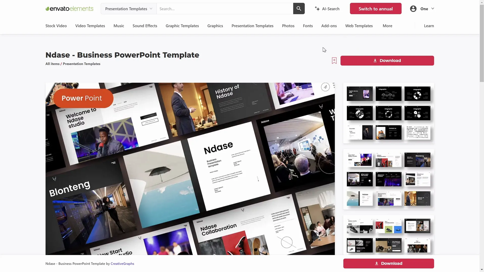 Ndase business template with image placeholders