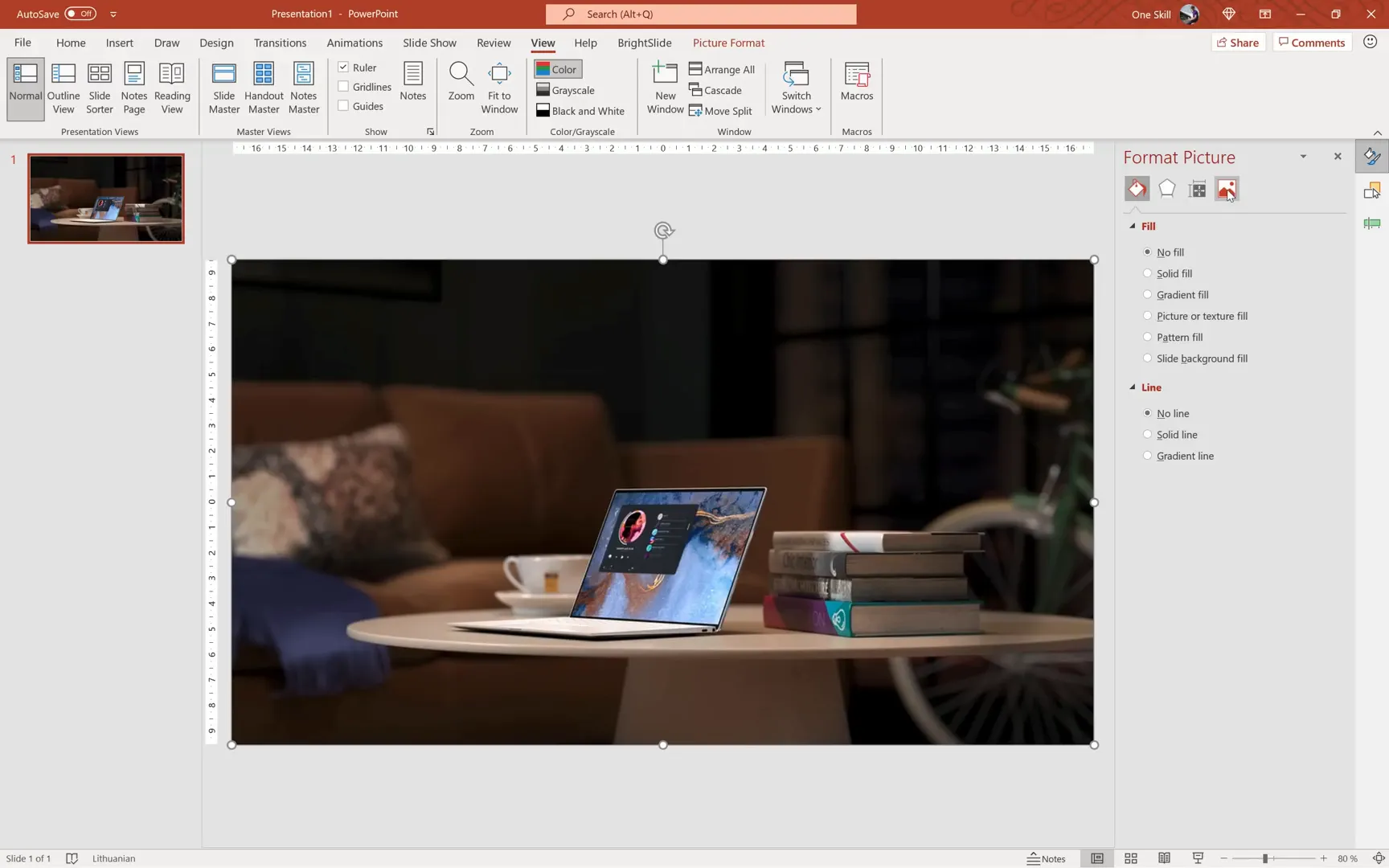 Adding blur effect to photo in PowerPoint