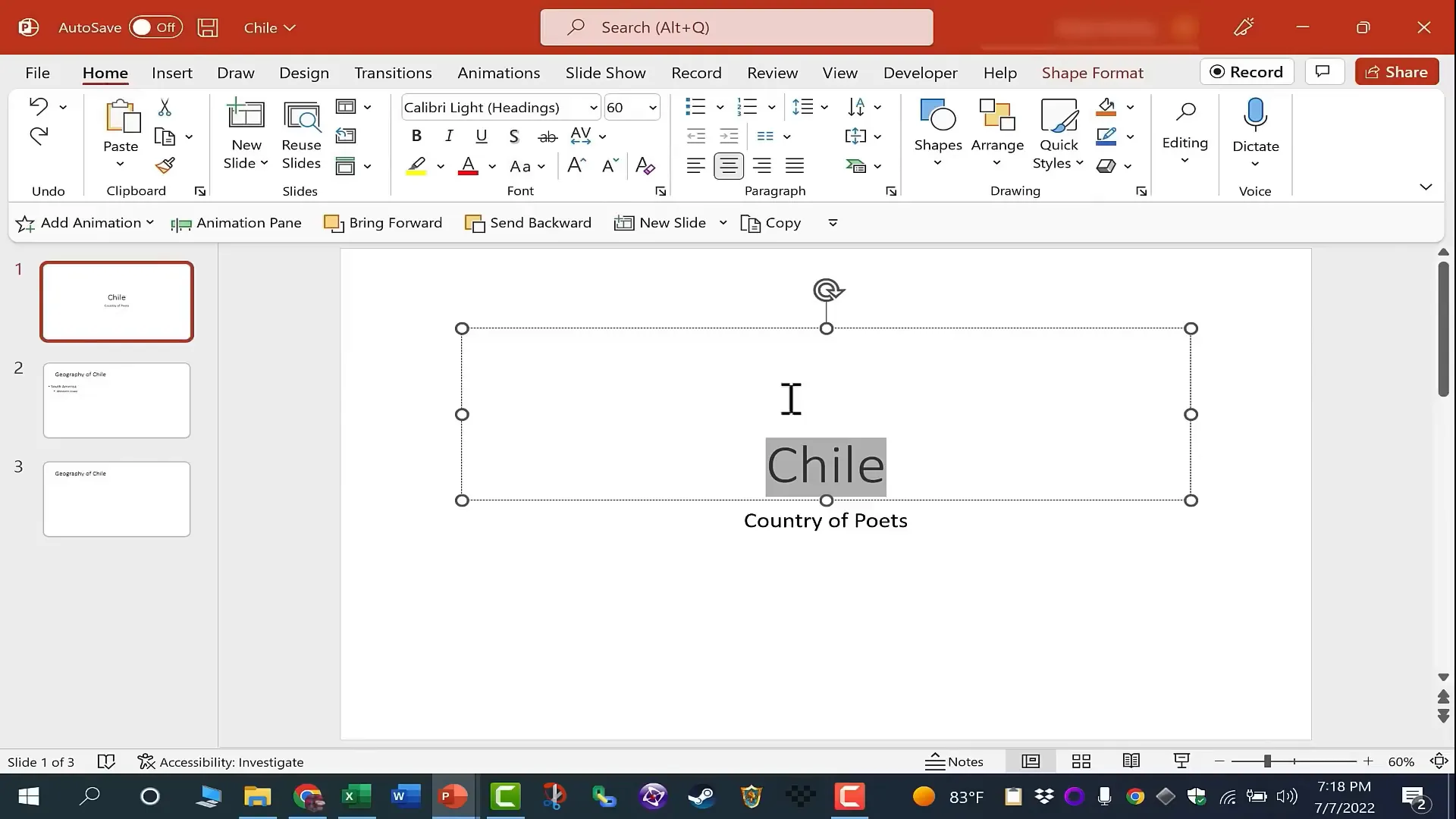 Formatting text and applying bullets in PowerPoint