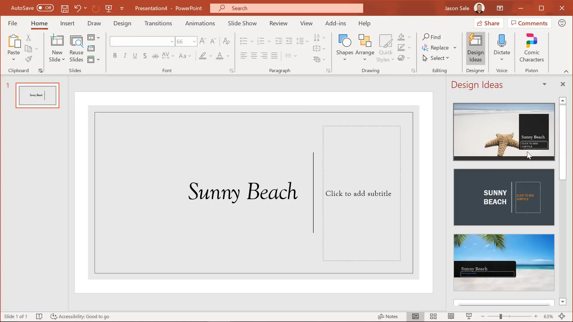 PowerPoint Design Ideas generating layout options