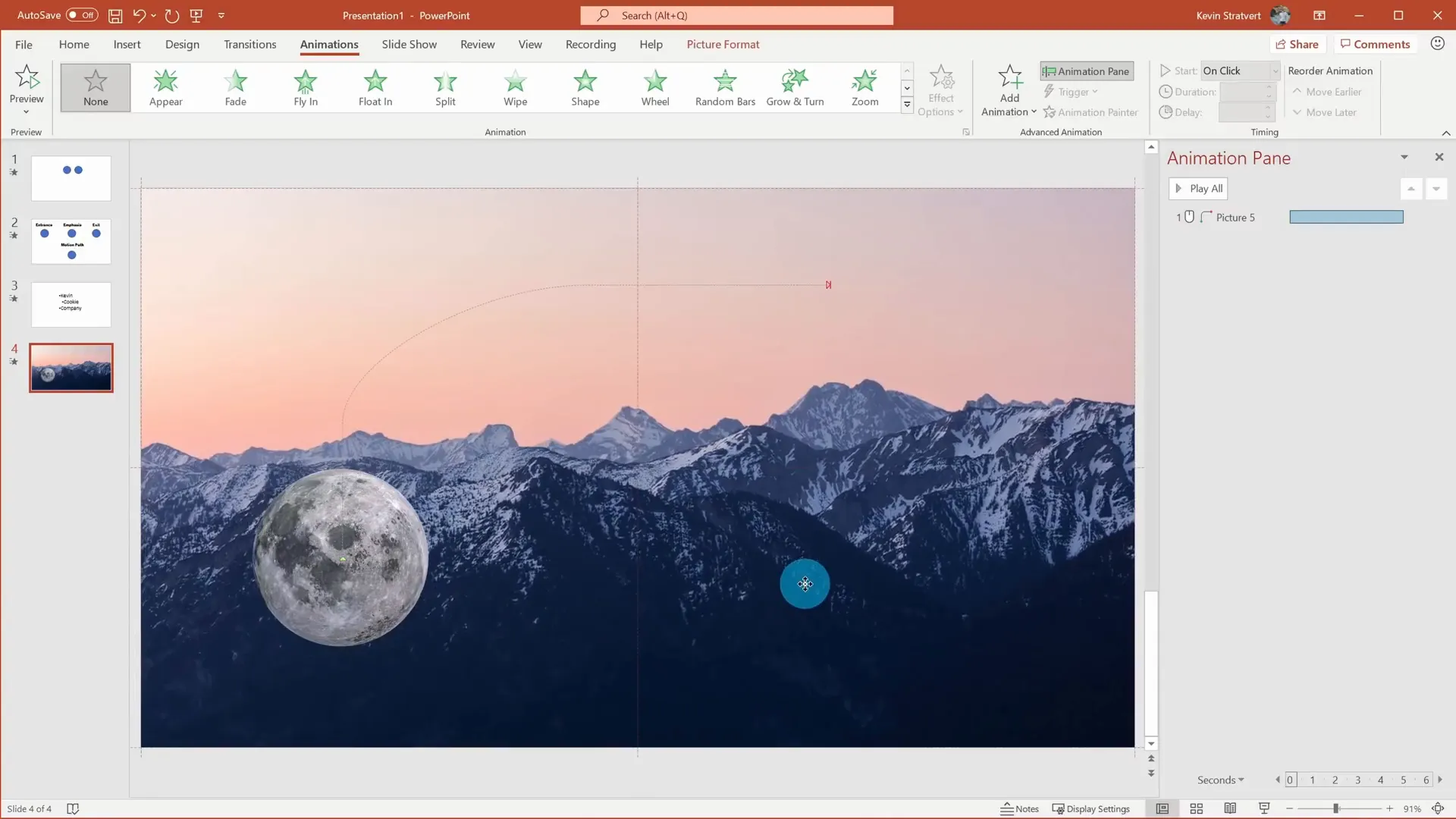 Applying grow and shrink animation to mountain layer