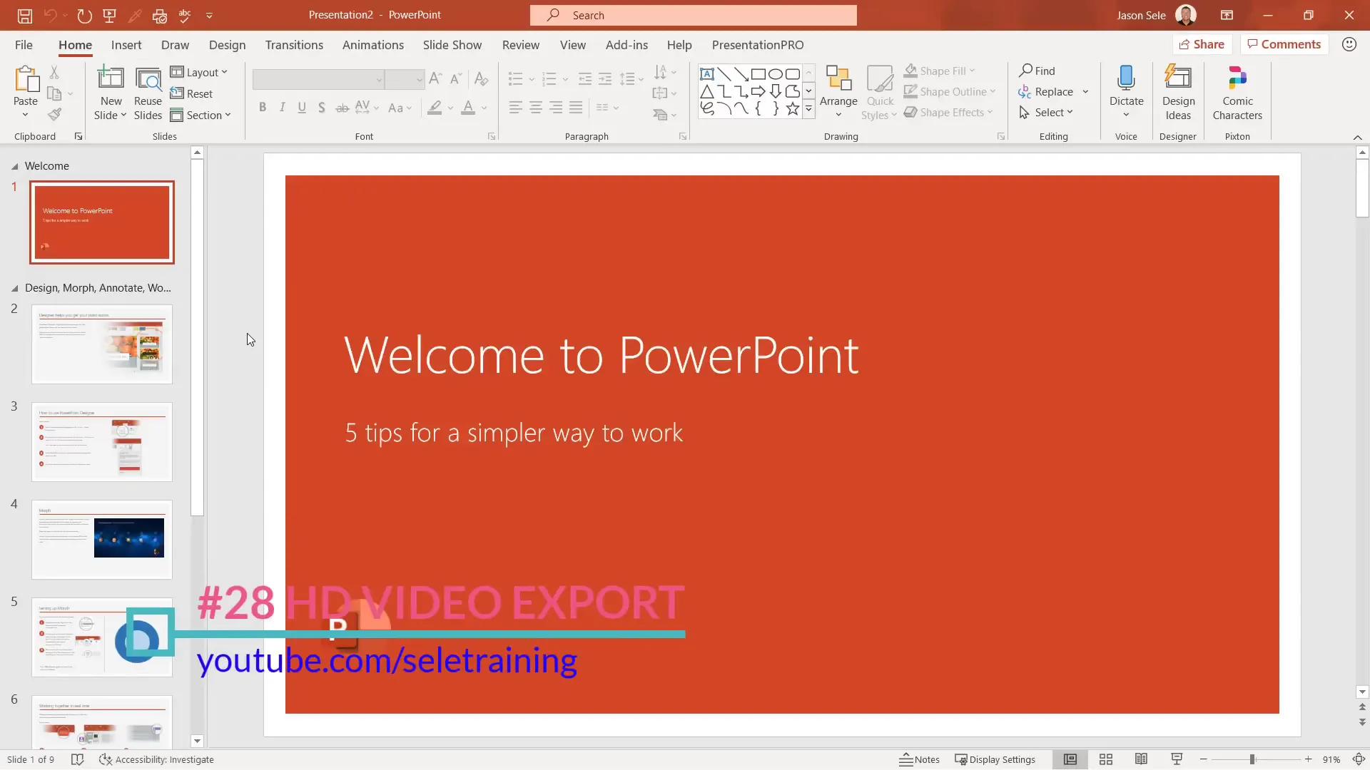 Create a video export options in PowerPoint