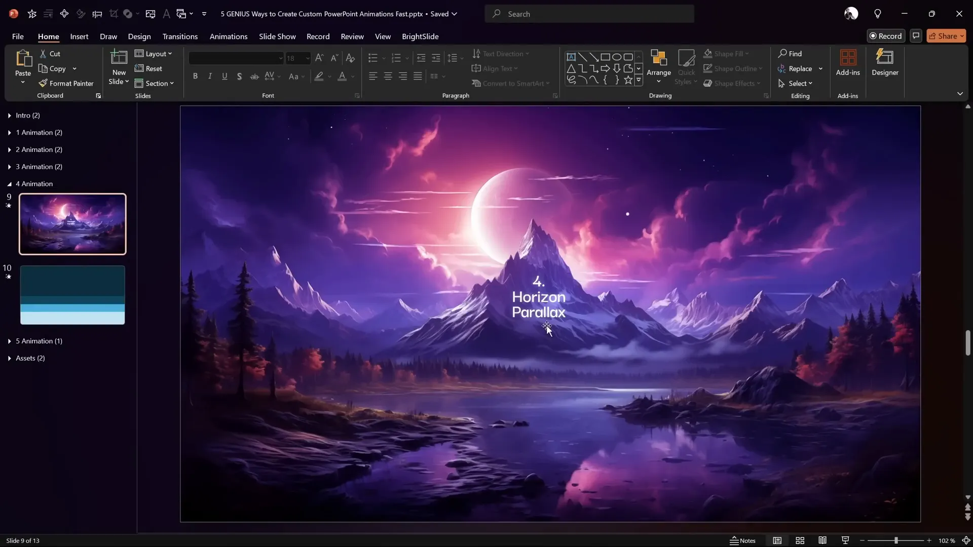 Multiple layered rectangles for horizon parallax effect
