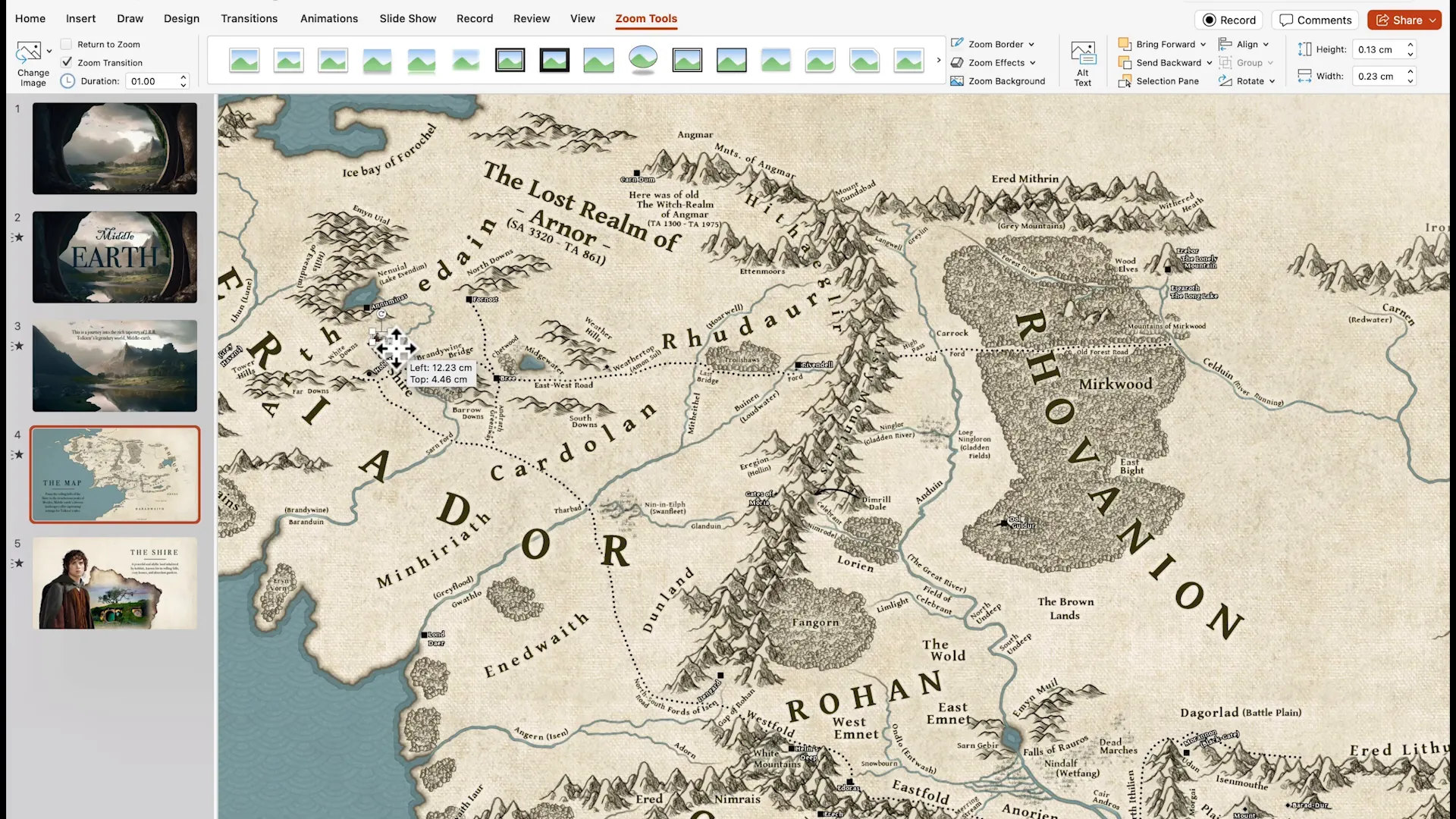 Slide Zoom interactive navigation setup