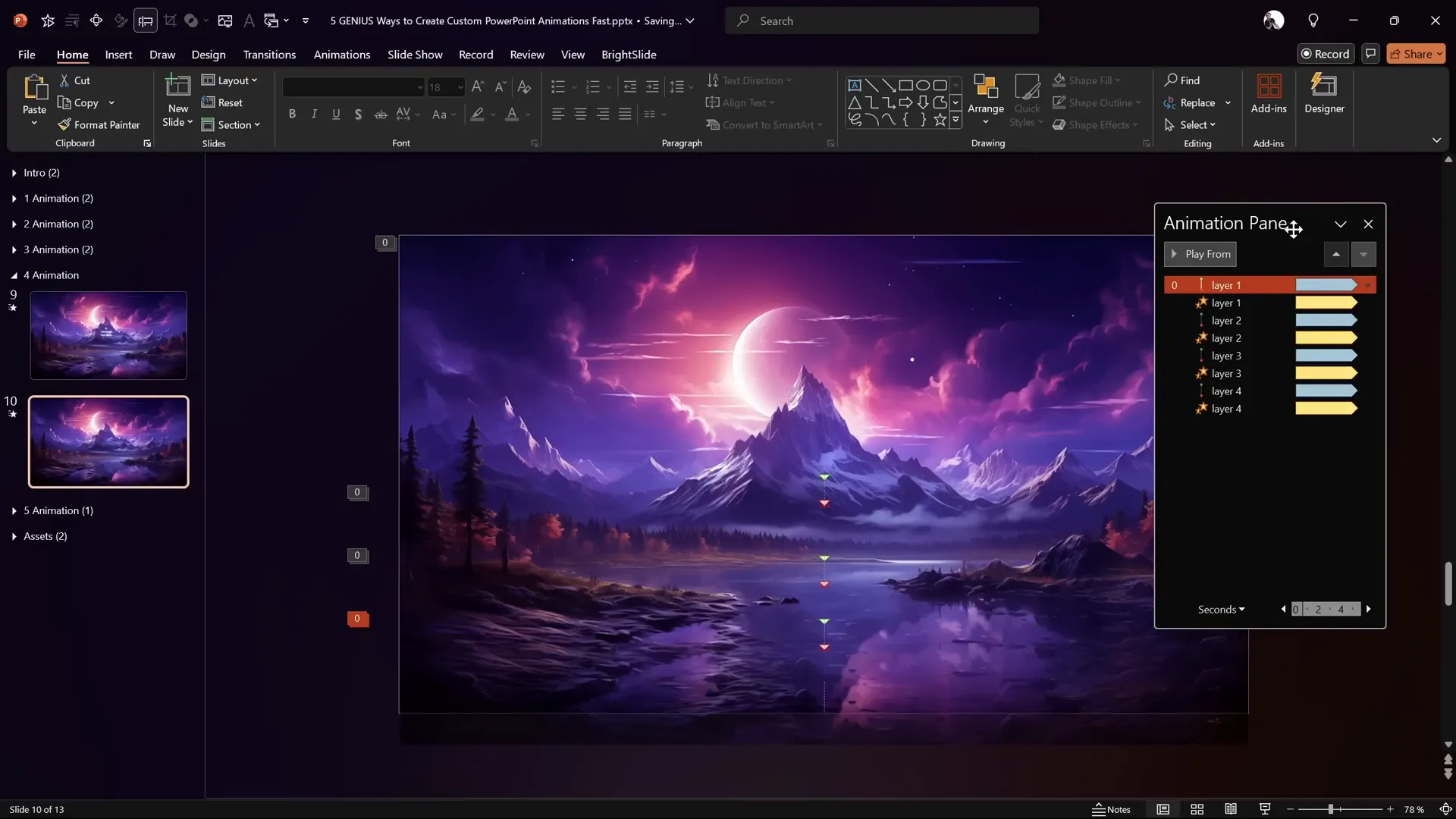 Horizon parallax effect with animated layered rectangles