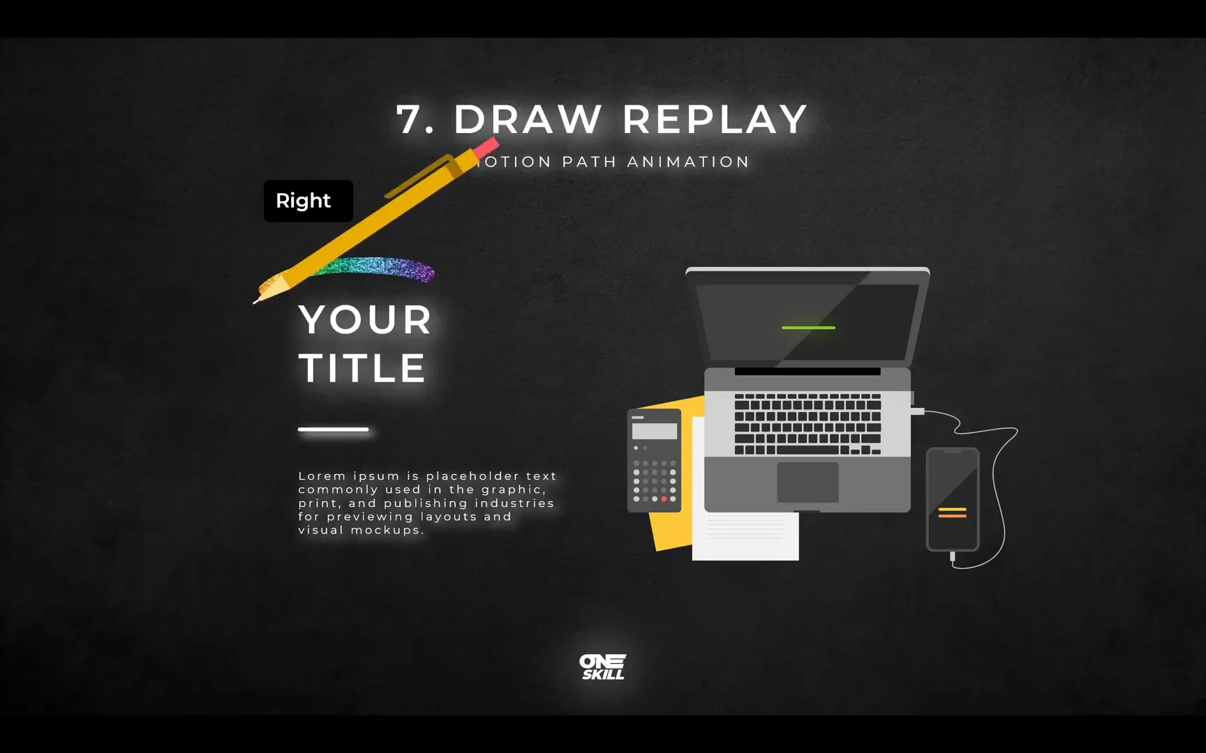 Pencil drawing animation combined with custom motion path