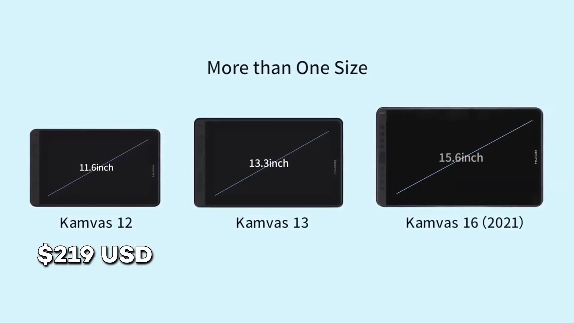 Huion Canvas tablets lineup