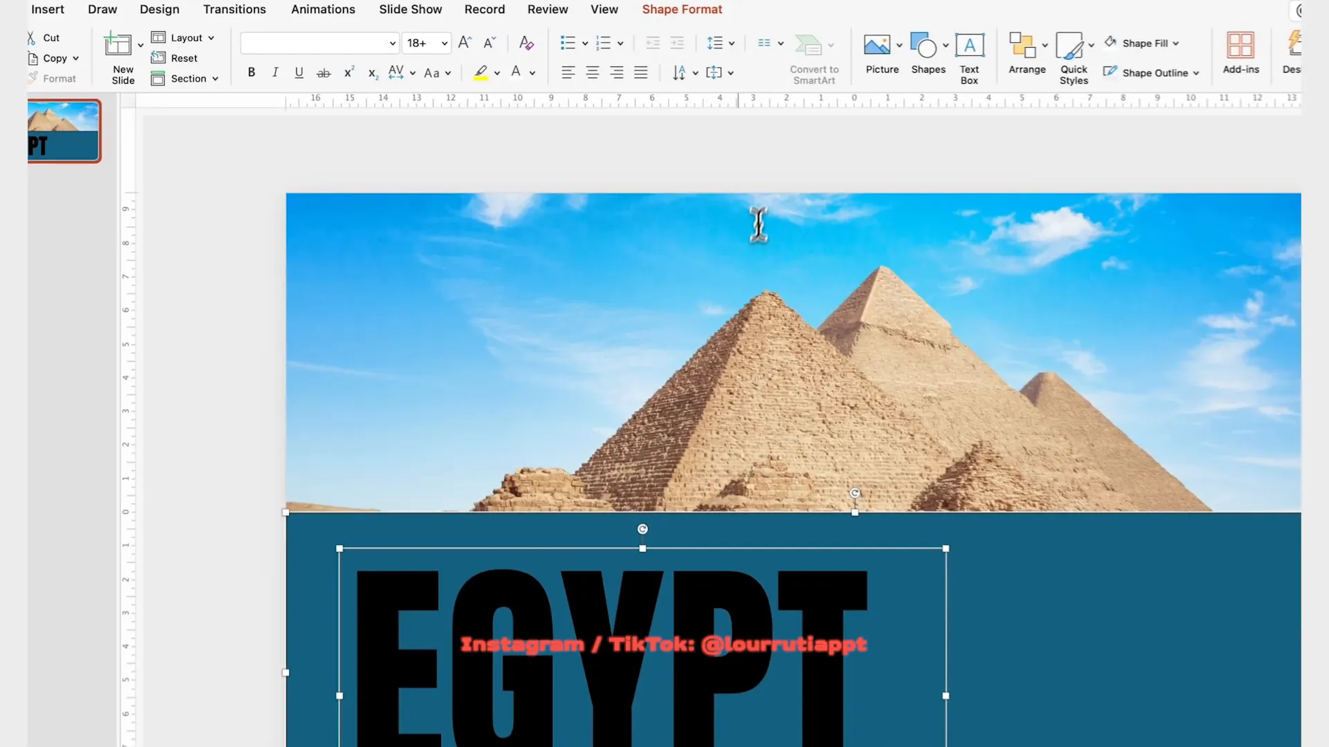 Inserting image and rectangle for Egypt slide