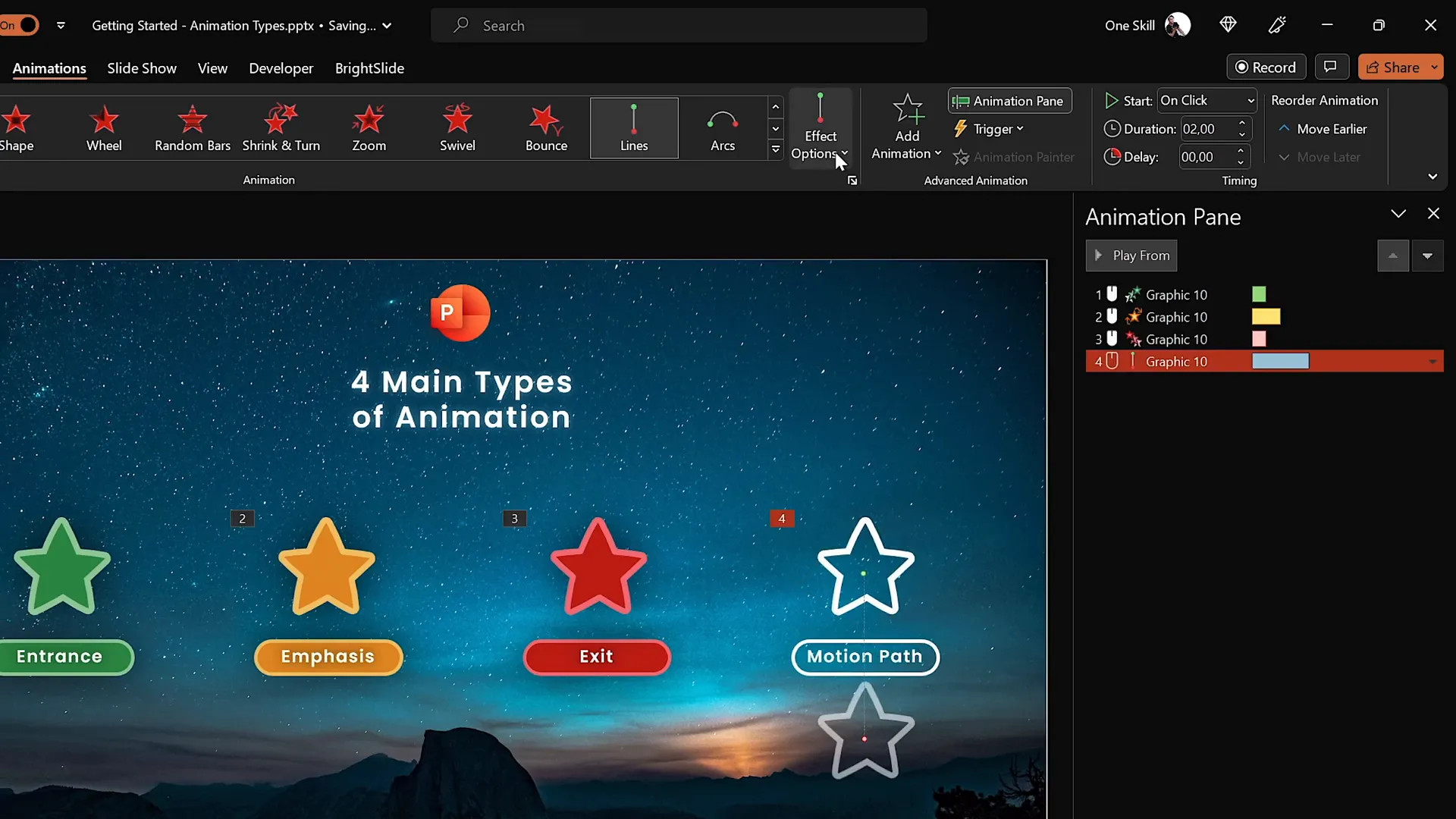 Adding and customizing motion path animation
