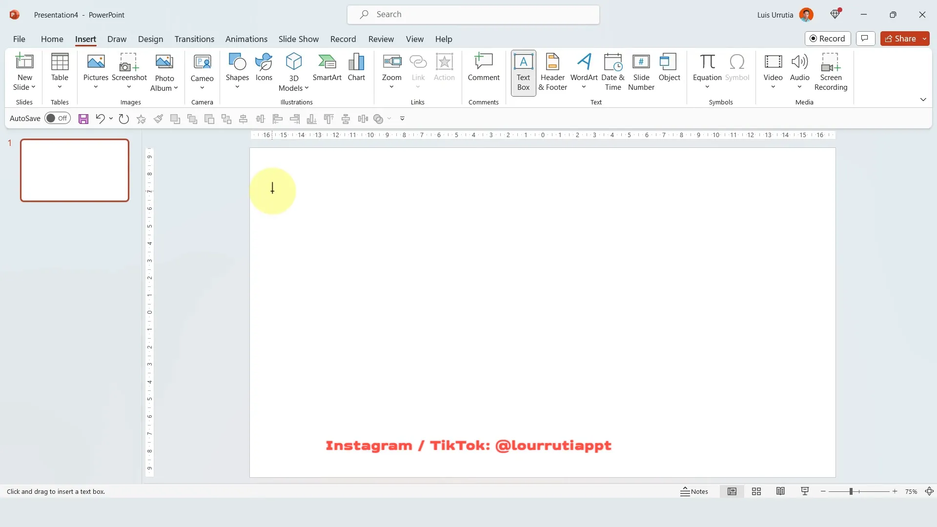 Inserting and formatting text box with variable font