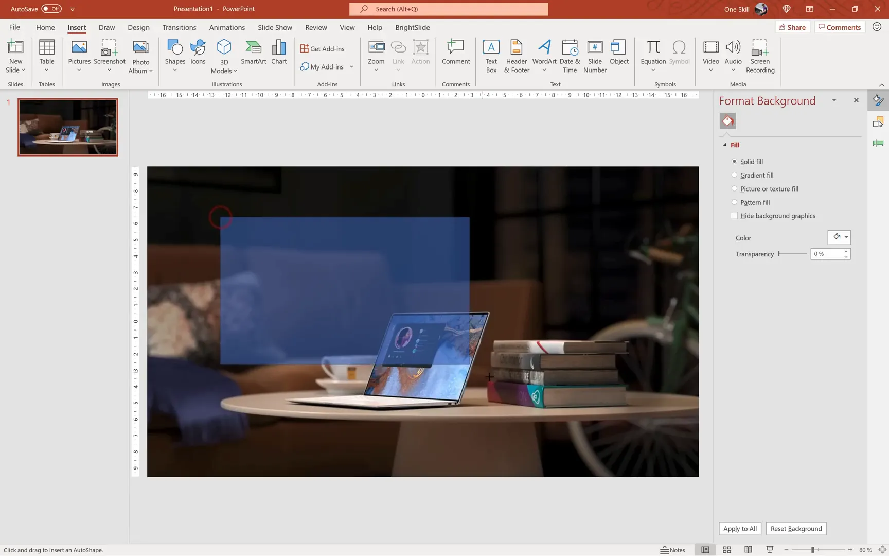 Creating a gradient rectangle overlay in PowerPoint