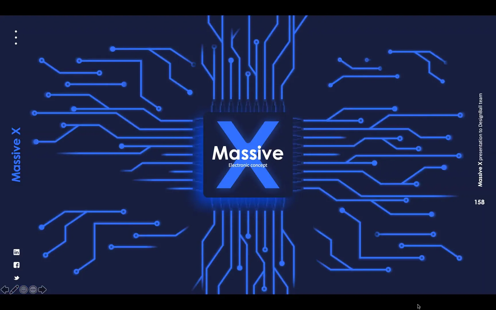 Microchip animation with flickering circuits in Massive X template