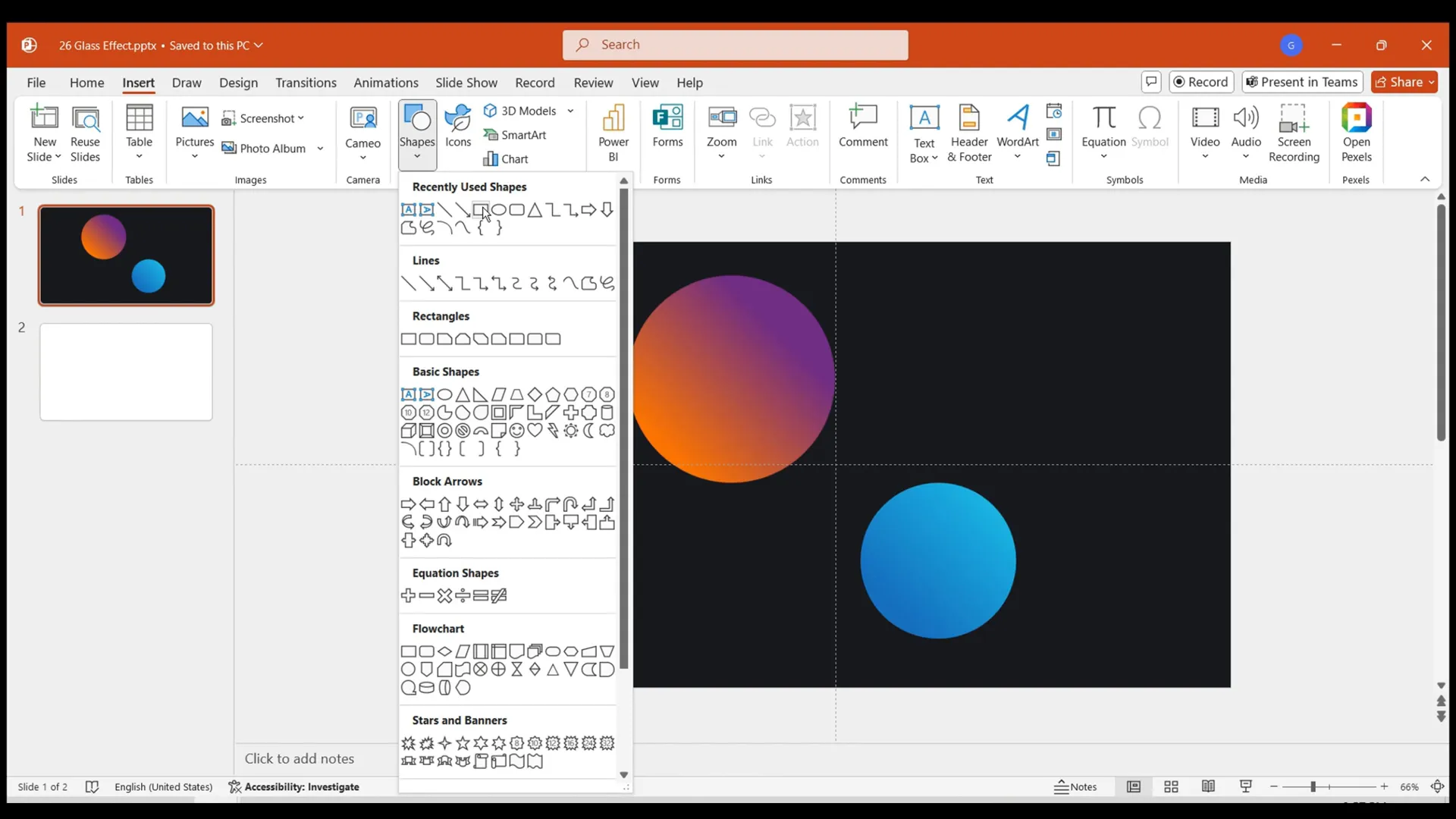 Inserting and formatting rounded rectangle for credit card shape