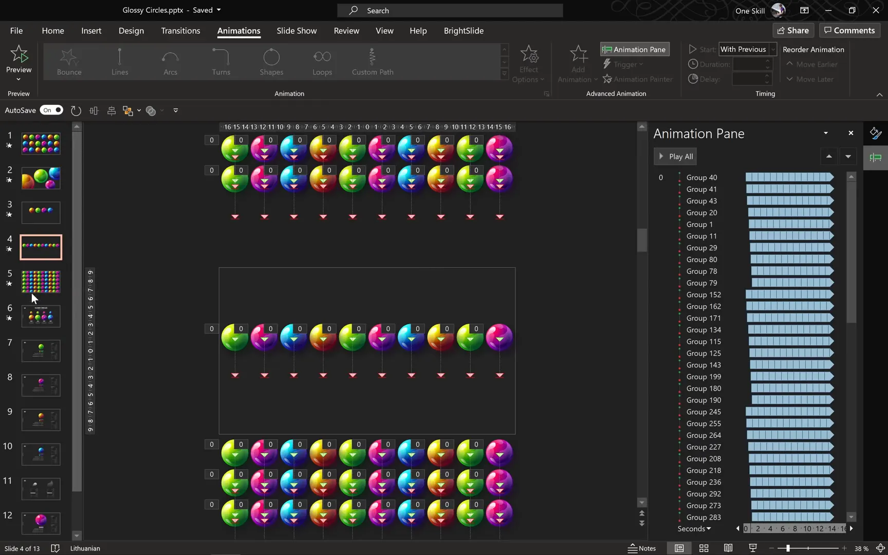 Combining morph and motion path animations for dynamic effects