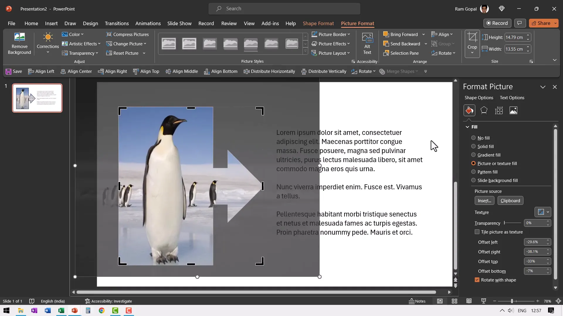Using crop to adjust image position inside a shape